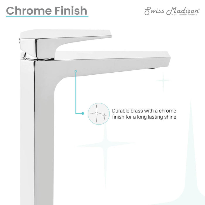 Swiss Madison Voltaire Single Hole, Single-Handle, High Arc Bathroom Faucet in Chrome - SM-BF41C