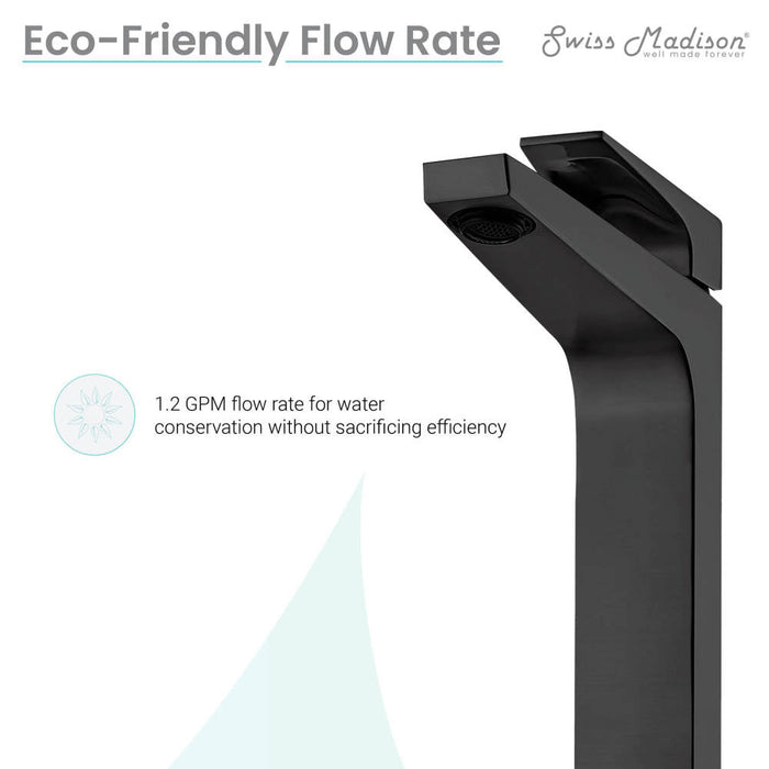 Swiss Madison Voltaire Single Hole, Single-Handle, High Arc Bathroom Faucet in Matte Black - SM-BF41MB