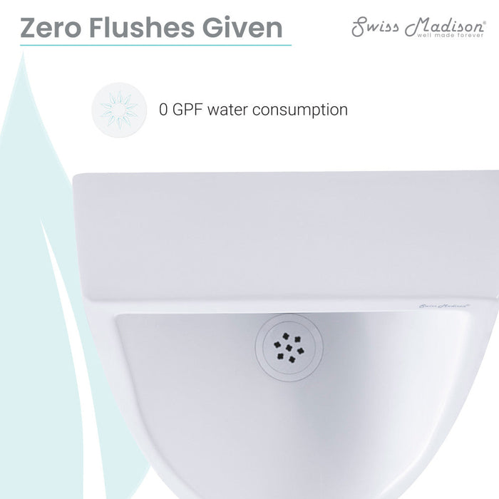 Swiss Madison Voltaire Waterless Urinal in White - SM-UT802