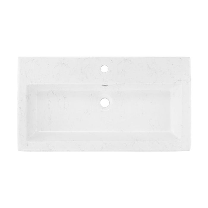 Swiss Madison Voltaire Wide Rectangle Wall Hung Sink in Static Marble - SM-WSM292W2