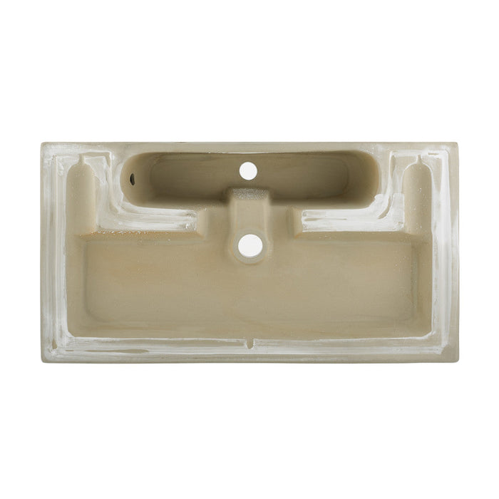 Swiss Madison Voltaire Wide Rectangle Wall Hung Sink in Static Marble - SM-WSM292W2