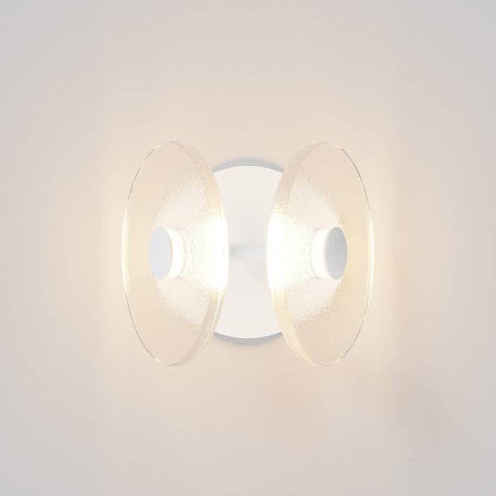 Coral Twin Wall Light clear white lit up