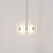 Coral Trio Drop Pendant Light steel frosted lit up