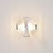 Coral Twin Wall Light clear steel lit up