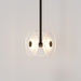 Coral Trio Drop Pendant Light bronze frosted lit up