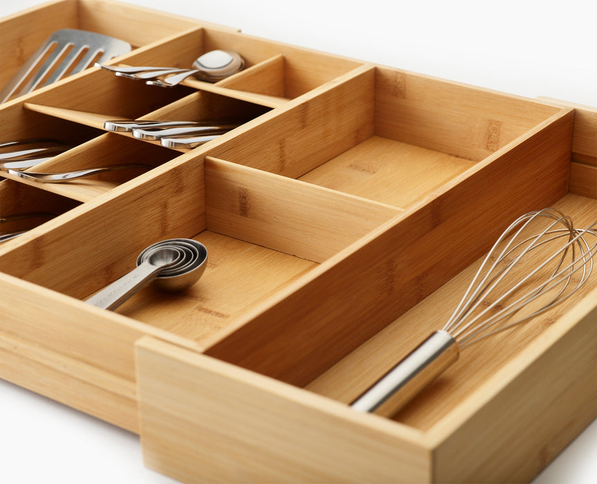 DrawerStore™ Bamboo Expanding Cutlery, Utensil & Gadgets Organiser