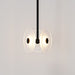 Coral Trio Drop Pendant Light black frosted lit up