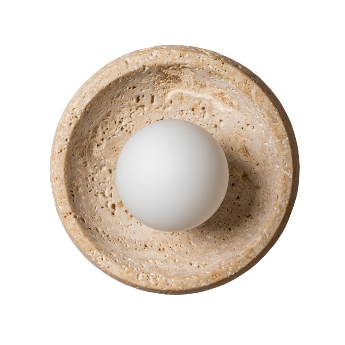 Travertine Curved Plate Wall Sconce