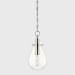 Chain Suspended Glass Teardrop Pendant | Small Nickel